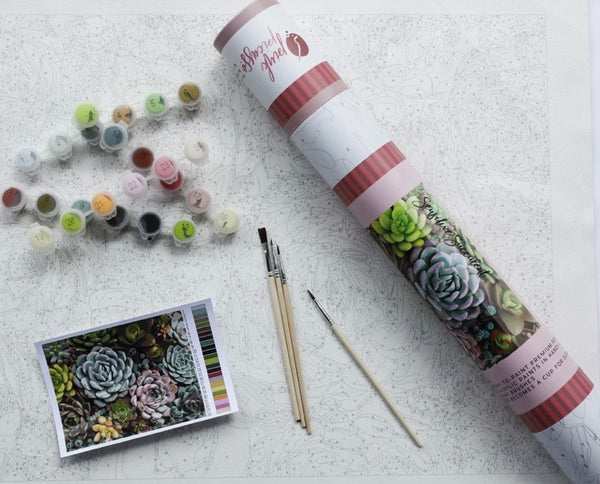 Pink Picasso Paint by Number Kit - Sensitive Succulents