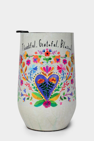 Thankful Grateful Wine Tumbler