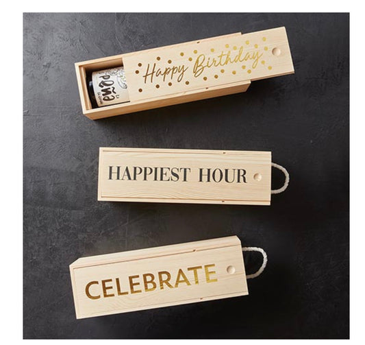 Celebrate Wood Wine Box