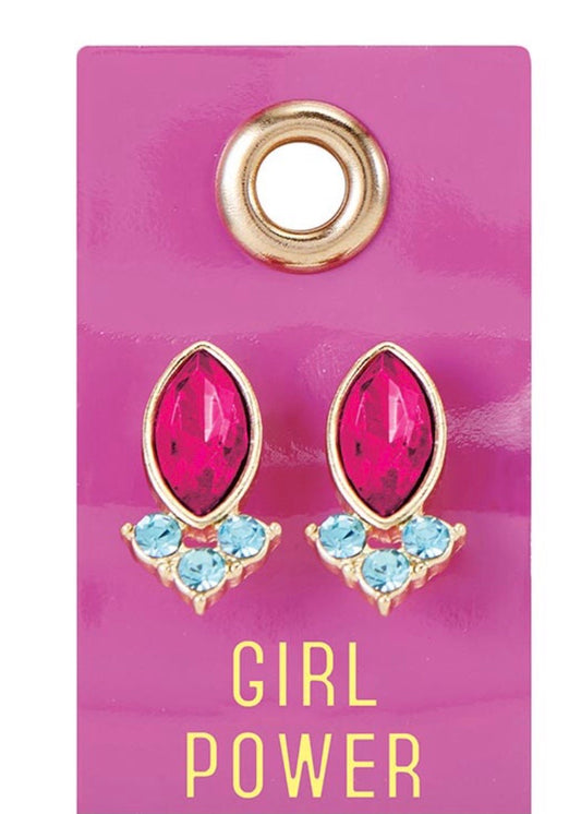 Leather Tag Earrings - Girl Power