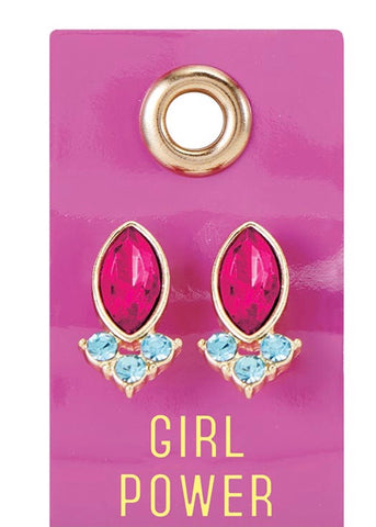 Leather Tag Earrings - Girl Power