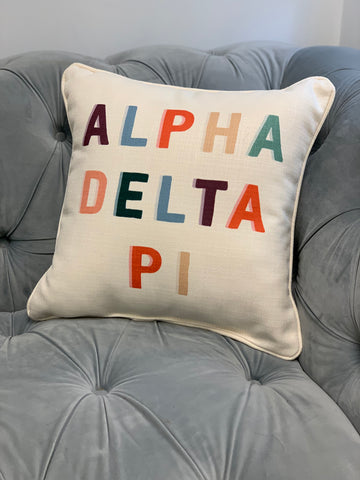 Alpha Delta Pi Multicolor Pillow