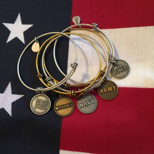 Army Expandable Bangle Charm Bracelet