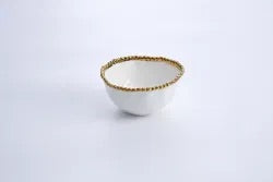 Small Porcelain Bowl white and gold
