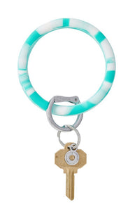 Big O Silicone Key Ring- Teal Marble