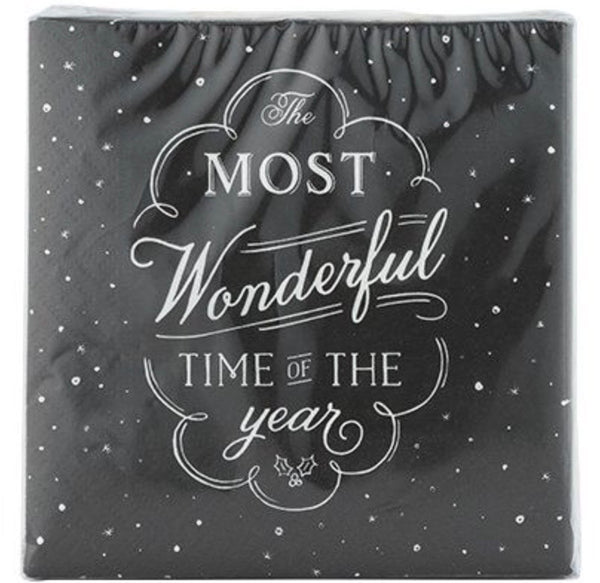 Most Wonderful Time of the Year Chalkboard Christmas Napkins