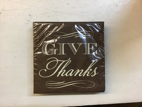 Give Thanks Brown Napkins