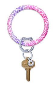 Big O Silicone Key Ring- Pink Cheetah