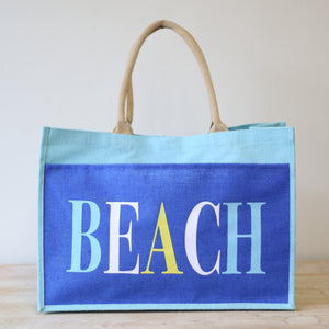 Beach Jute Pocket Tote