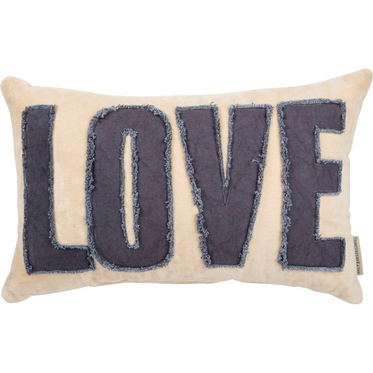 Love Navy Letters Pillow