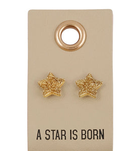 Leather Tag Earrings - A Star is Born