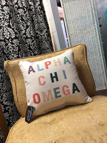 Alpha Chi Omega Multicolor Pillow