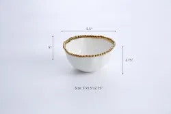 Small Porcelain Bowl white and gold