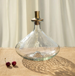 Pebbled Bar Wide Decanter