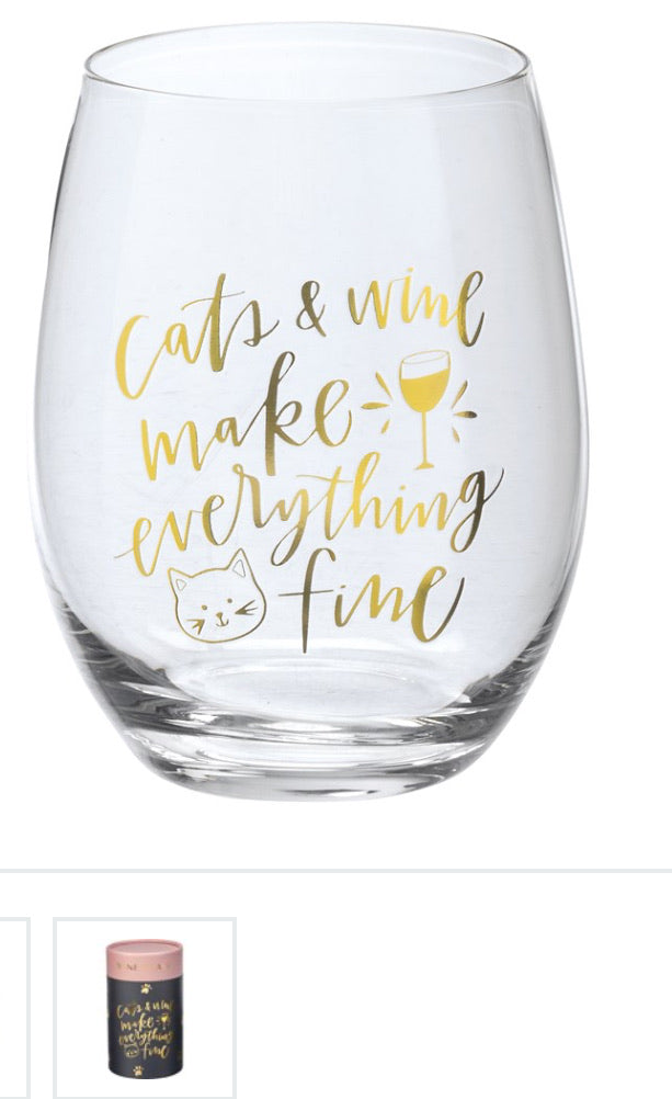 Cats Wine Glass