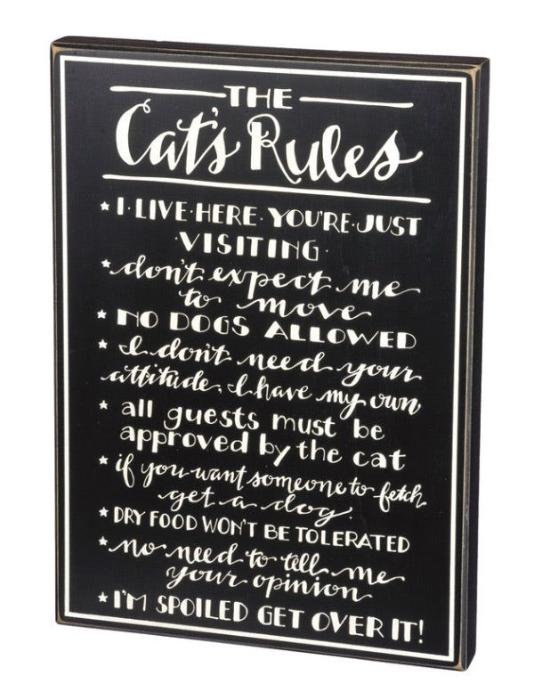 Cat’s Rules Box Sign