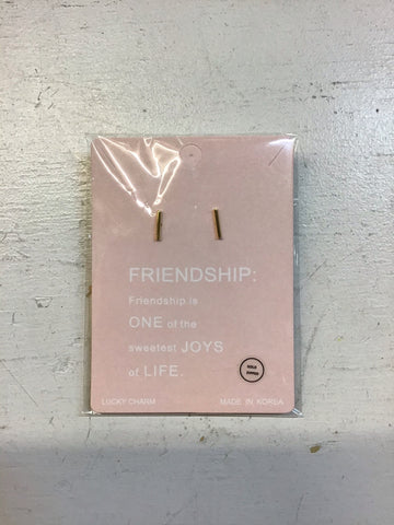 Friendship Gold Bar Earrings