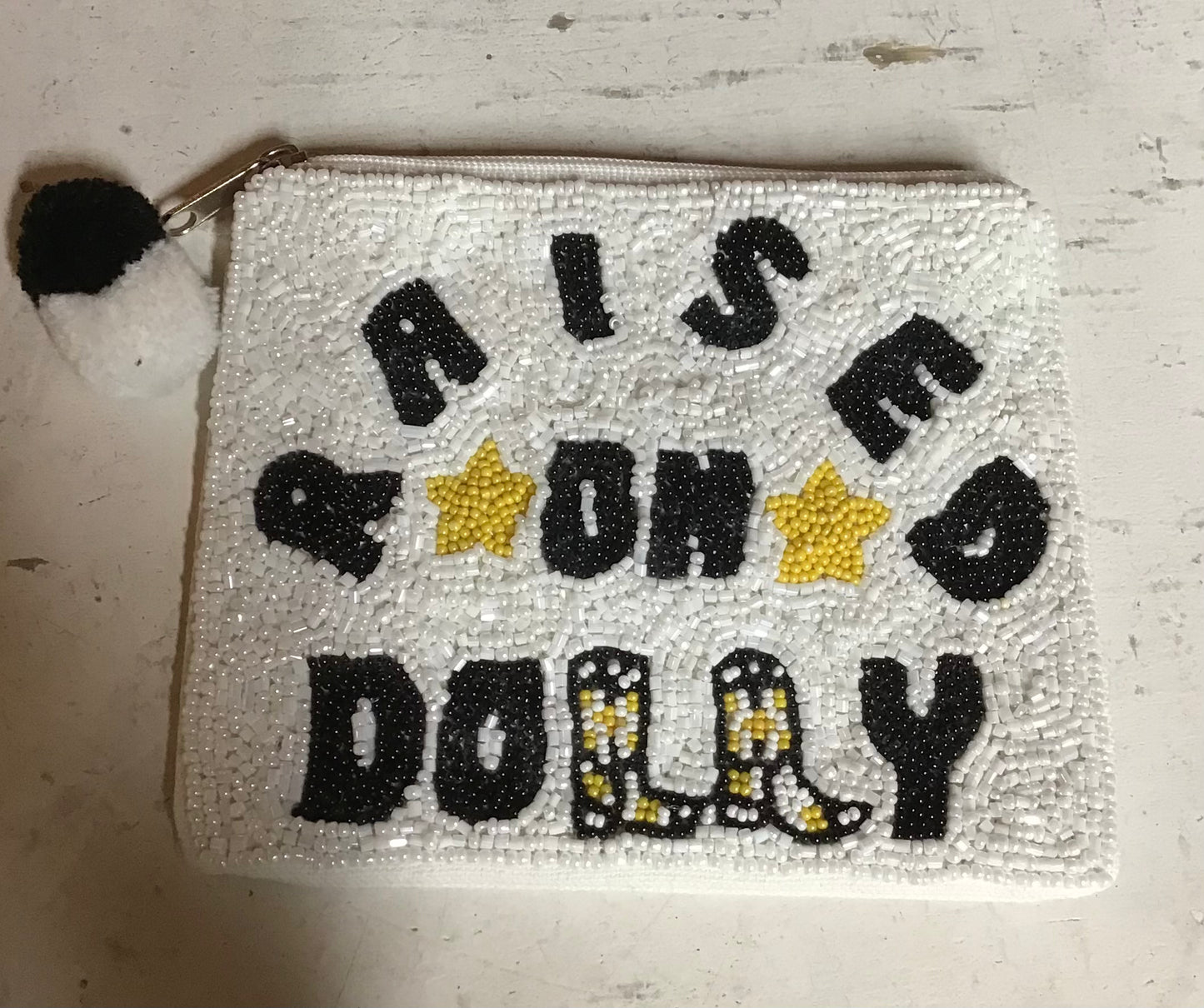 Raised On Dolly Beaded Zip Pouch