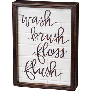 Wash Brush Wood Sign