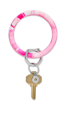 Big O Silicone Key Ring Tickled Pink Marble