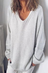 V Neck Long Sleeve Casual Sweater