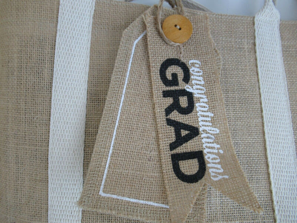 Congratulations Grad Burlap Bag