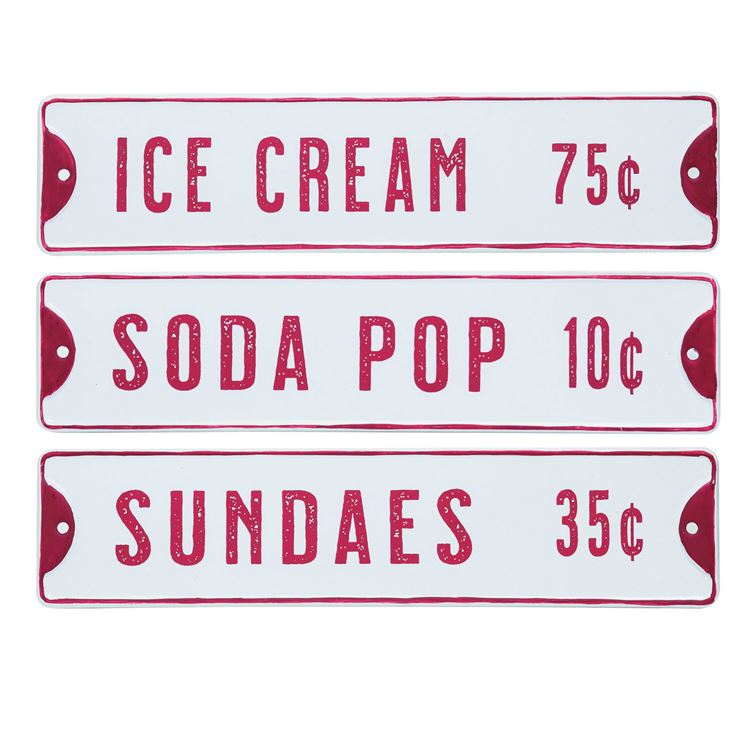 Tin Menu Signs (3)